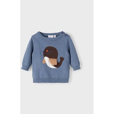 NAME IT Sweter 13209866 Niebieski Regular Fit 68 Niebieski Chłopiec NAME IT Sweter 13209866 Niebieski Regular Fit 68 Niebieski Chłopiec