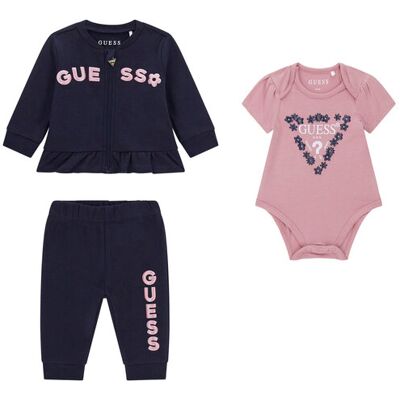 Guess Komplet bluza, body i spodnie dresowe S6YG10 K3951 Granatowy Regular Fit 3_6M Granatowy Dziewczynka Guess Komplet bluza, body i spodnie dresowe S6YG10 K3951 Granatowy Regular Fit 3_6M Granatowy Dziewczynka