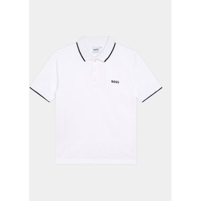 Boss Polo J25P26 D Biały Regular Fit 16Y Biały Chłopiec Boss Polo J25P26 D Biały Regular Fit 16Y Biały Chłopiec