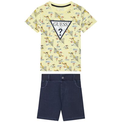 Guess Komplet t-shirt i spodenki N6GG01 K8HM4 Kolorowy Regular Fit 4Y Kolorowy Chłopiec Guess Komplet t-shirt i spodenki N6GG01 K8HM4 Kolorowy Regular Fit 4Y Kolorowy Chłopiec