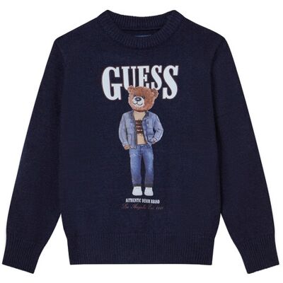 Guess Sweter N6RR01 Z2ZK2 Granatowy Regular Fit 5Y Granatowy Chłopiec Guess Sweter N6RR01 Z2ZK2 Granatowy Regular Fit 5Y Granatowy Chłopiec