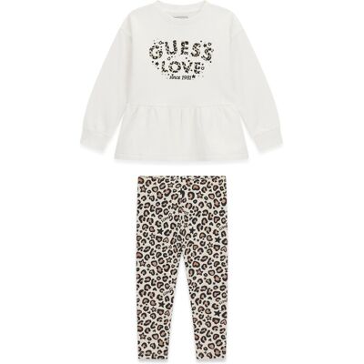 Guess Komplet bluza i legginsy K6BG02 K5910 Kremowy Regular Fit 4Y Kremowy Dziewczynka Guess Komplet bluza i legginsy K6BG02 K5910 Kremowy Regular Fit 4Y Kremowy Dziewczynka