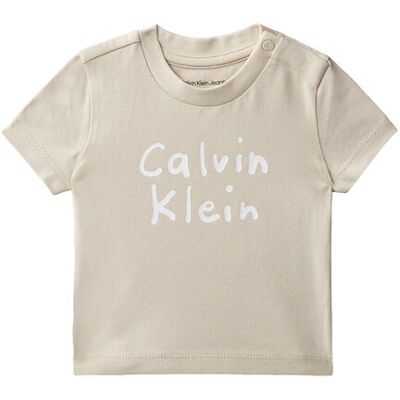 Calvin Klein Jeans T-Shirt LVCKSJA52B Beżowy Regular Fit 80 Beżowy Dziewczynka Calvin Klein Jeans T-Shirt LVCKSJA52B Beżowy Regular Fit 80 Beżowy Dziewczynka
