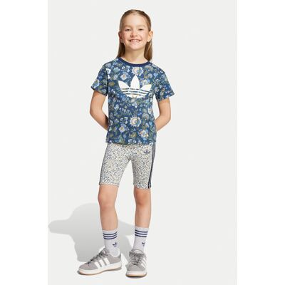Adidas Komplet t-shirt i spodenki Liberty London JV7722 Granatowy Slim Fit 5_6Y Granatowy Dziewczynka Adidas Komplet t-shirt i spodenki Liberty London JV7722 Granatowy Slim Fit 5_6Y Granatowy Dziewczynka