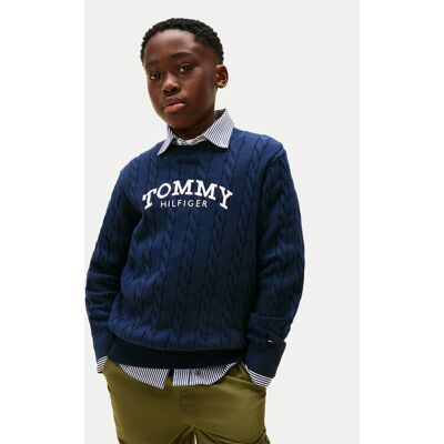 Tommy Hilfiger Sweter KG0KG08953 Granatowy Regular Fit 10 Granatowy Dziewczynka Tommy Hilfiger Sweter KG0KG08953 Granatowy Regular Fit 10 Granatowy Dziewczynka