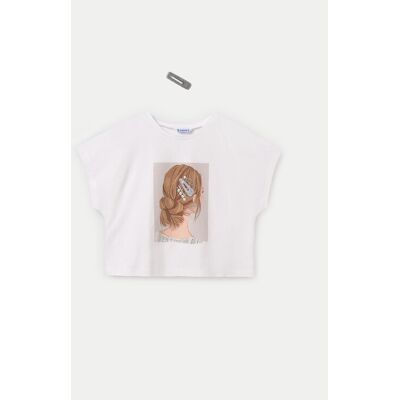 Mayoral T-Shirt 6021 Écru Relaxed Fit 10Y Kremowy Dziewczynka Mayoral T-Shirt 6021 Écru Relaxed Fit 10Y Kremowy Dziewczynka