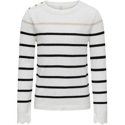 Kids ONLY Sweter 15302613 Biały Regular Fit 110_116 Biały Dziewczynka Kids ONLY Sweter 15302613 Biały Regular Fit 110_116 Biały Dziewczynka