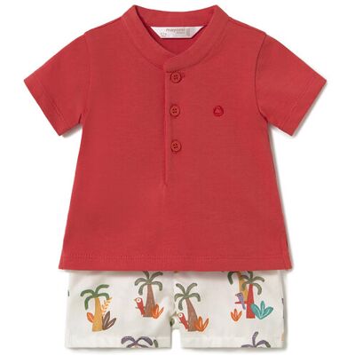 Mayoral Komplet polo i spodenki 1217 Czerwony Regular Fit 2_4M Czerwony Chłopiec Mayoral Komplet polo i spodenki 1217 Czerwony Regular Fit 2_4M Czerwony Chłopiec