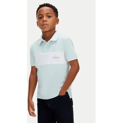 Calvin Klein Jeans Polo Monologo LVCKSJB28B Turkusowy Regular Fit 14 Turkusowy Unisex Dziecko Calvin Klein Jeans Polo Monologo LVCKSJB28B Turkusowy Regular Fit 14 Turkusowy Unisex Dziecko