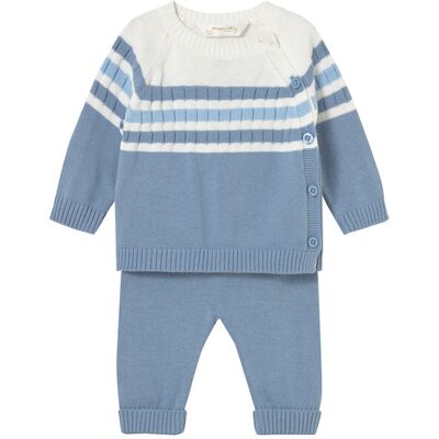 Mayoral Komplet sweter i spodnie materiałowe 1505 Niebieski Regular Fit 1_2M Niebieski Chłopiec Mayoral Komplet sweter i spodnie materiałowe 1505 Niebieski Regular Fit 1_2M Niebieski Chłopiec