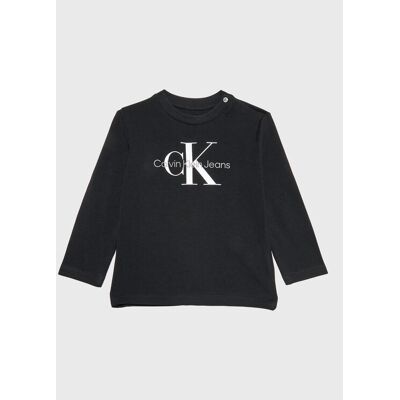 Calvin Klein Jeans Bluzka Monogram IN0IN00005 Czarny Regular Fit 74 Czarny Dziewczynka Calvin Klein Jeans Bluzka Monogram IN0IN00005 Czarny Regular Fit 74 Czarny Dziewczynka