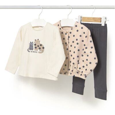 Mayoral Komplet bluza, bluzka i legginsy 2743 Beżowy Regular Fit 9 Beżowy Dziewczynka Mayoral Komplet bluza, bluzka i legginsy 2743 Beżowy Regular Fit 9 Beżowy Dziewczynka