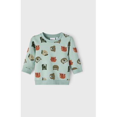 NAME IT Bluza 13206857 Zielony Regular Fit 68 Zielony Chłopiec NAME IT Bluza 13206857 Zielony Regular Fit 68 Zielony Chłopiec