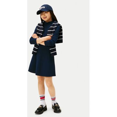 Tommy Hilfiger Sukienka codzienna Essential Skater KG0KG08790 D Granatowy Regular Fit 10 Granatowy Dziewczynka Tommy Hilfiger Sukienka codzienna Essential Skater KG0KG08790 D Granatowy Regular Fit 10 Granatowy Dziewczynka