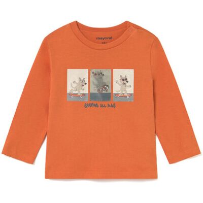 Mayoral Bluzka 2063 Pomarańczowy Regular Fit 3Y Pomarańczowy Chłopiec Mayoral Bluzka 2063 Pomarańczowy Regular Fit 3Y Pomarańczowy Chłopiec