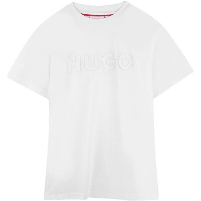 HUGO T-Shirt G01014 S Biały Regular Fit 12Y Biały Chłopiec HUGO T-Shirt G01014 S Biały Regular Fit 12Y Biały Chłopiec