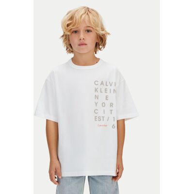 Calvin Klein Jeans T-Shirt LVCKSJA02B Biały Relaxed Fit 10 Biały Unisex Dziecko Calvin Klein Jeans T-Shirt LVCKSJA02B Biały Relaxed Fit 10 Biały Unisex Dziecko