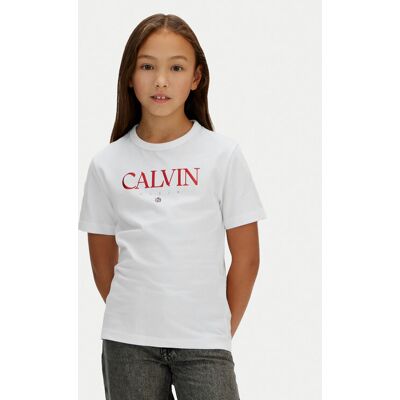 Calvin Klein Jeans T-Shirt IG0IG03060 Biały Regular Fit 14Y Biały Dziewczynka Calvin Klein Jeans T-Shirt IG0IG03060 Biały Regular Fit 14Y Biały Dziewczynka