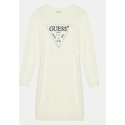Guess Sukienka dzianinowa J4BK11 Z3K20 Écru Regular Fit 7Y Kremowy Dziewczynka Guess Sukienka dzianinowa J4BK11 Z3K20 Écru Regular Fit 7Y Kremowy Dziewczynka