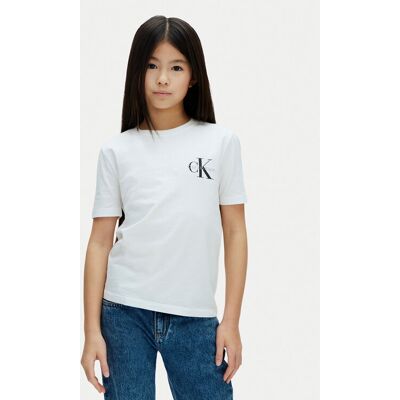 Calvin Klein Jeans T-Shirt Chest Monologo LV1CKSJA32 Biały Regular Fit 16 Biały Unisex Dziecko Calvin Klein Jeans T-Shirt Chest Monologo LV1CKSJA32 Biały Regular Fit 16 Biały Unisex Dziecko