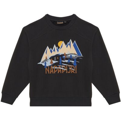 Napapijri Bluza B-Ellis NP0A8B3I Czarny Loose Fit 14Y Czarny Chłopiec Napapijri Bluza B-Ellis NP0A8B3I Czarny Loose Fit 14Y Czarny Chłopiec