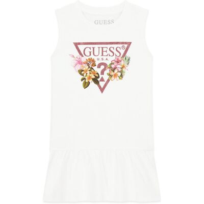 Guess Sukienka codzienna K4RK23 KA6W4 Biały Regular Fit 2Y Biały Dziewczynka Guess Sukienka codzienna K4RK23 KA6W4 Biały Regular Fit 2Y Biały Dziewczynka