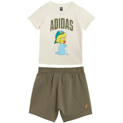 Adidas Komplet t-shirt i spodenki The Simpsons JL9174 Beżowy Regular Fit 2_3Y Beżowy Unisex Dziecko Adidas Komplet t-shirt i spodenki The Simpsons JL9174 Beżowy Regular Fit 2_3Y Beżowy Unisex Dziecko