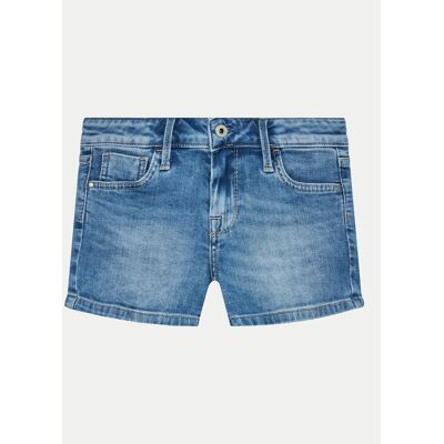 Pepe Jeans Szorty jeansowe Slim Short Jr PG800860MP0 Niebieski Slim Fit 10Y Niebieski Dziewczynka Pepe Jeans Szorty jeansowe Slim Short Jr PG800860MP0 Niebieski Slim Fit 10Y Niebieski Dziewczynka