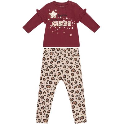 Guess Komplet bluzka i legginsy A5BG02 J1314 Czerwony Regular Fit 6_9M Czerwony Dziewczynka Guess Komplet bluzka i legginsy A5BG02 J1314 Czerwony Regular Fit 6_9M Czerwony Dziewczynka