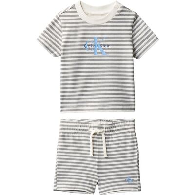 Calvin Klein Jeans Komplet t-shirt i spodenki LVCKSJI12B Szary Regular Fit 74 Szary Unisex Dziecko Calvin Klein Jeans Komplet t-shirt i spodenki LVCKSJI12B Szary Regular Fit 74 Szary Unisex Dziecko