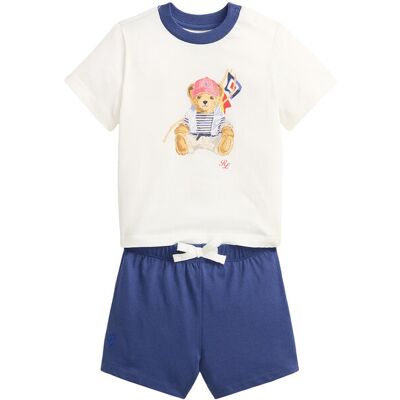 Polo Ralph Lauren Komplet t-shirt i spodenki 320B14037001 Niebieski Regular Fit 9M Niebieski Chłopiec Polo Ralph Lauren Komplet t-shirt i spodenki 320B14037001 Niebieski Regular Fit 9M Niebieski Chłopiec