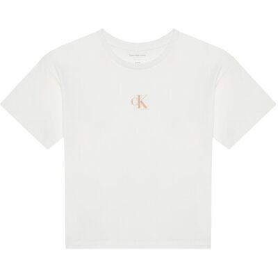 Calvin Klein Jeans T-Shirt IG0IG02136 Biały Boxy Fit 12 Biały Dziewczynka Calvin Klein Jeans T-Shirt IG0IG02136 Biały Boxy Fit 12 Biały Dziewczynka