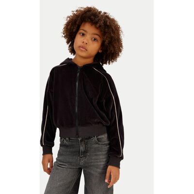 Calvin Klein Jeans Bluza Velvet IG0IG03088 Czarny Regular Fit 16 Czarny Dziewczynka Calvin Klein Jeans Bluza Velvet IG0IG03088 Czarny Regular Fit 16 Czarny Dziewczynka