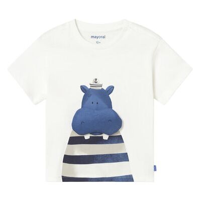 Mayoral T-Shirt 1011 Biały Regular Fit 12M Biały Chłopiec Mayoral T-Shirt 1011 Biały Regular Fit 12M Biały Chłopiec