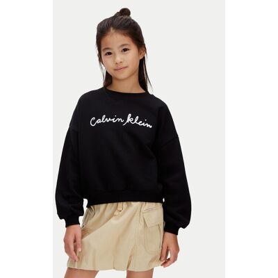 Calvin Klein Jeans Bluza LVCKSJB25G Czarny Relaxed Fit 14Y Czarny Dziewczynka Calvin Klein Jeans Bluza LVCKSJB25G Czarny Relaxed Fit 14Y Czarny Dziewczynka