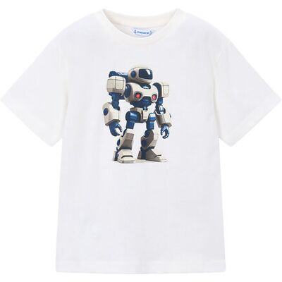 Mayoral T-Shirt 3066 Biały Regular Fit 9Y Biały Chłopiec Mayoral T-Shirt 3066 Biały Regular Fit 9Y Biały Chłopiec