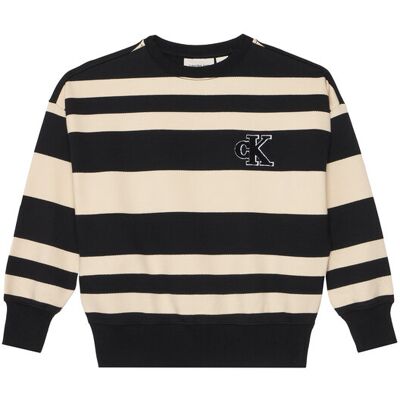 Calvin Klein Jeans Bluza Striped Modern IB0IB02558 Czarny Regular Fit 16 Czarny Chłopiec Calvin Klein Jeans Bluza Striped Modern IB0IB02558 Czarny Regular Fit 16 Czarny Chłopiec