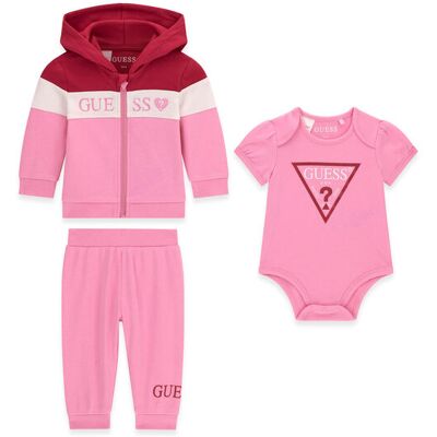Guess Komplet dresowy S6YG04 4K3930 Różowy jasny Regular Fit 3_6M Różowy jasny Dziewczynka Guess Komplet dresowy S6YG04 4K3930 Różowy jasny Regular Fit 3_6M Różowy jasny Dziewczynka
