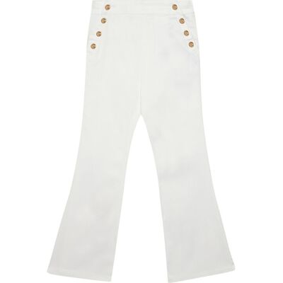 Guess Spodnie materiałowe J6RB09 WF7H0 Biały Bootcut Fit 14Y Biały Dziewczynka Guess Spodnie materiałowe J6RB09 WF7H0 Biały Bootcut Fit 14Y Biały Dziewczynka