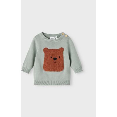 NAME IT Sweter 13207111 Zielony Regular Fit 68 Zielony Chłopiec NAME IT Sweter 13207111 Zielony Regular Fit 68 Zielony Chłopiec