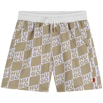 HUGO Szorty kąpielowe G00979 S Beżowy Regular Fit 6Y Beżowy Chłopiec HUGO Szorty kąpielowe G00979 S Beżowy Regular Fit 6Y Beżowy Chłopiec