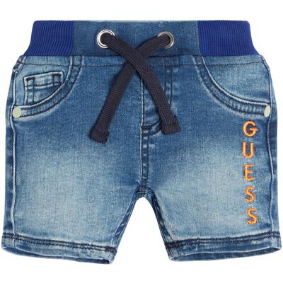 Guess Szorty jeansowe N3GD10 D4CA0 Niebieski Regular Fit 6_9M Niebieski Chłopiec Guess Szorty jeansowe N3GD10 D4CA0 Niebieski Regular Fit 6_9M Niebieski Chłopiec