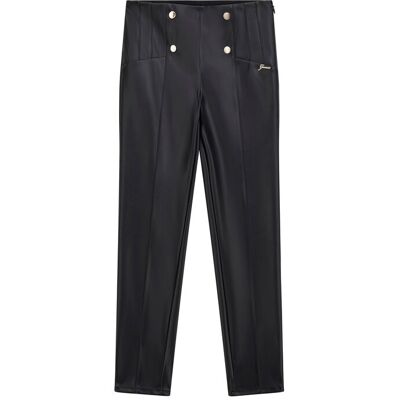 Guess Spodnie z imitacji skóry J5BB00 WFV60 Czarny Slim Fit 10 Czarny Dziewczynka Guess Spodnie z imitacji skóry J5BB00 WFV60 Czarny Slim Fit 10 Czarny Dziewczynka