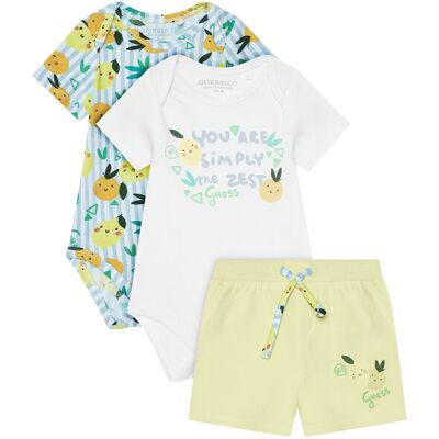 Guess Komplet body i szorty P6GG03 K6YW1 Żółty Regular Fit 3_6M Żółty Chłopiec Guess Komplet body i szorty P6GG03 K6YW1 Żółty Regular Fit 3_6M Żółty Chłopiec