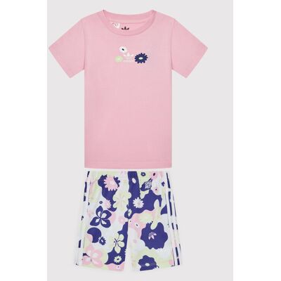 Adidas Komplet t-shirt i spodenki Flower Print HC1949 Różowy Regular Fit 0_3M Różowy Dziewczynka Adidas Komplet t-shirt i spodenki Flower Print HC1949 Różowy Regular Fit 0_3M Różowy Dziewczynka