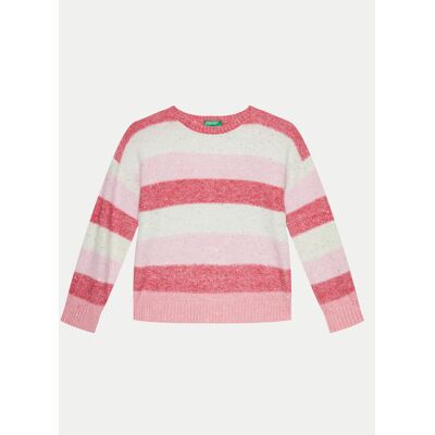 United Colors Of Benetton Sweter 15V8Q107A Różowy Regular Fit 168 Różowy Dziewczynka United Colors Of Benetton Sweter 15V8Q107A Różowy Regular Fit 168 Różowy Dziewczynka