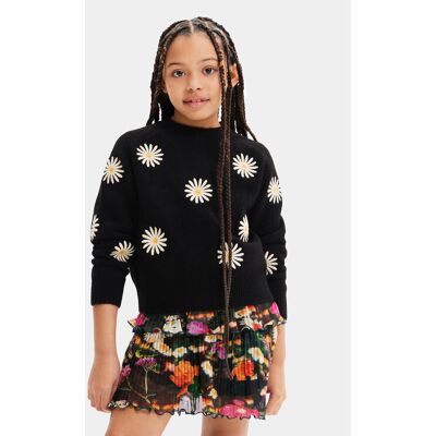 Desigual Sweter 23WGJF01 Czarny Regular Fit 3_4 Czarny Dziewczynka Desigual Sweter 23WGJF01 Czarny Regular Fit 3_4 Czarny Dziewczynka
