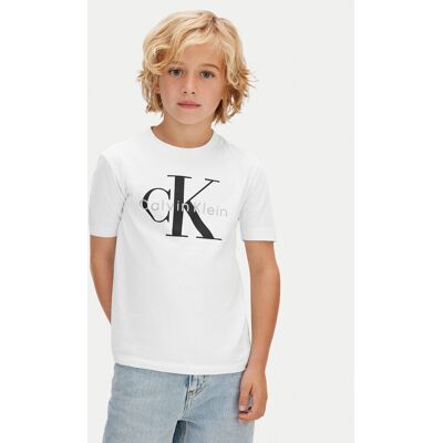 Calvin Klein Jeans T-Shirt Monologo LV1CKSJA33 Biały Regular Fit 12 Biały Unisex Dziecko Calvin Klein Jeans T-Shirt Monologo LV1CKSJA33 Biały Regular Fit 12 Biały Unisex Dziecko
