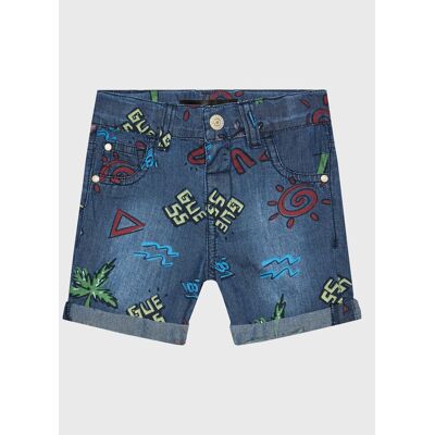 Guess Szorty jeansowe N3GD07 WFGE0 Niebieski Regular Fit 3_6M Niebieski Chłopiec Guess Szorty jeansowe N3GD07 WFGE0 Niebieski Regular Fit 3_6M Niebieski Chłopiec