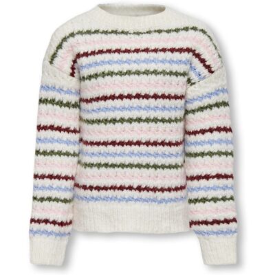 Kids ONLY Sweter 15276106 Écru Regular Fit 122_128 Kremowy Dziewczynka Kids ONLY Sweter 15276106 Écru Regular Fit 122_128 Kremowy Dziewczynka